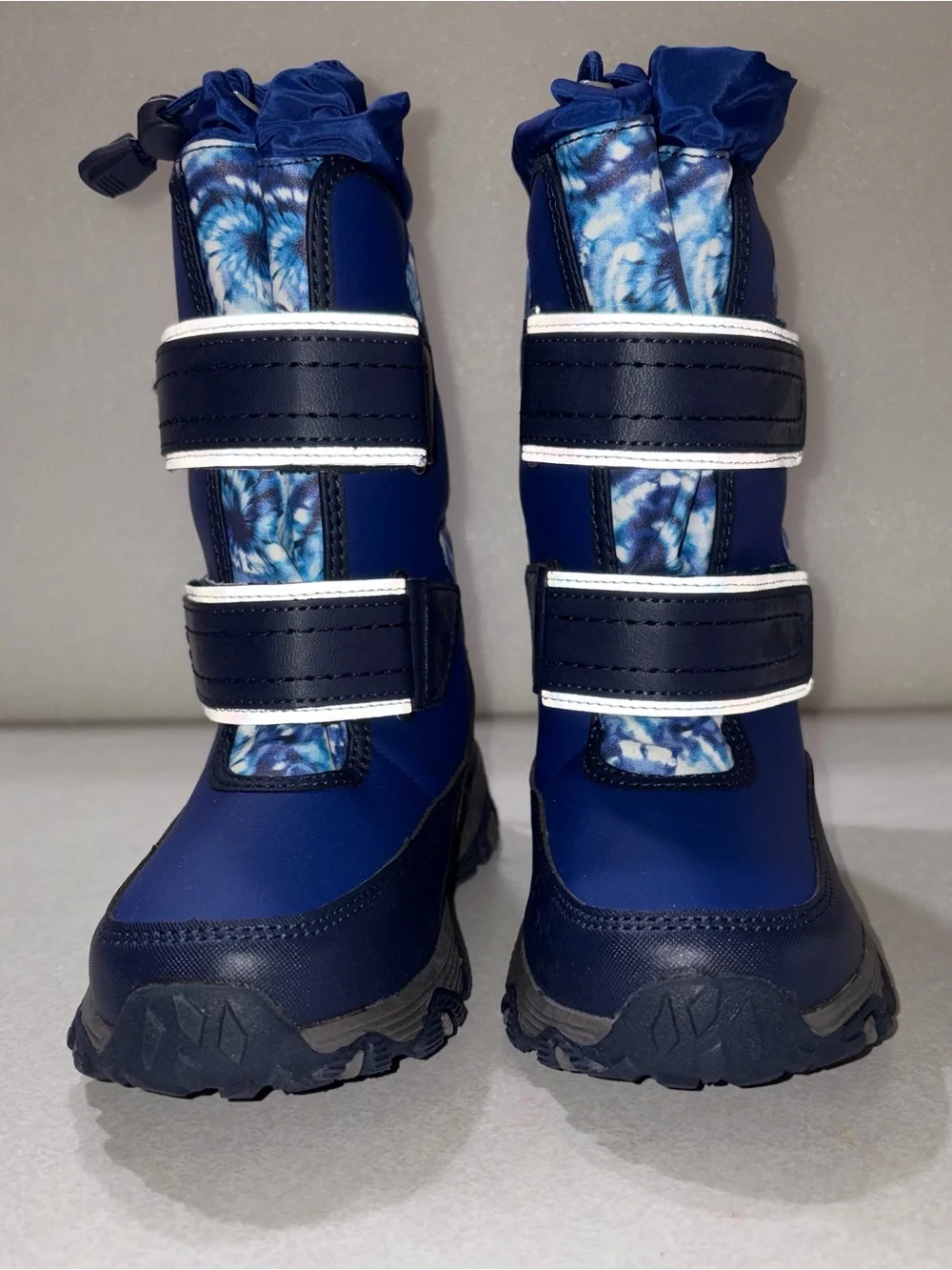 Lands' End Kids Blue Snow Boots with Patterned Shaft
